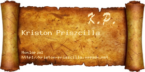 Kriston Priszcilla névjegykártya